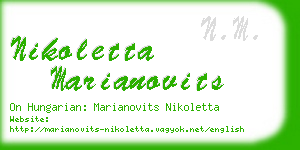 nikoletta marianovits business card